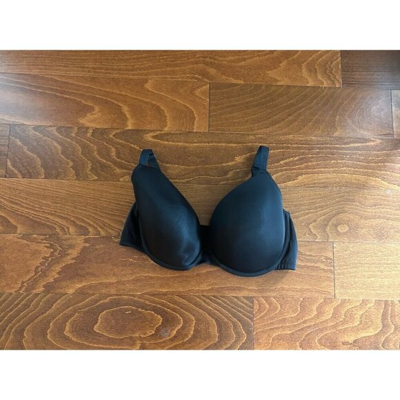 Cacique Lane Bryant Solid Black Boost Plunge Padded Bra Plus Size 42DDD - Picture 2 of 7